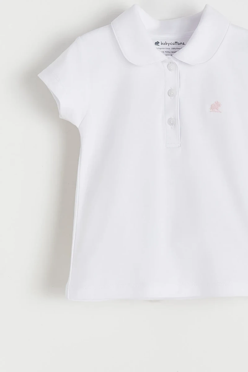 Pima Round Collar Short Sleeve Top