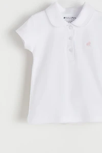 Pima Round Collar Short Sleeve Top