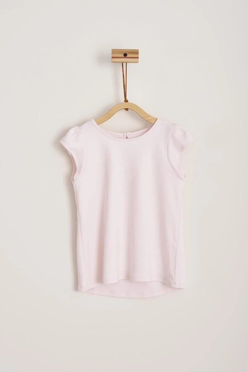 Pima Short Sleeve Flutter Top