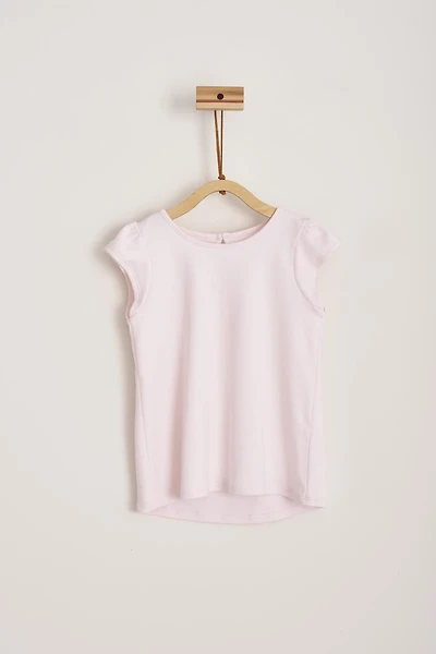 Pima Short Sleeve Flutter Top