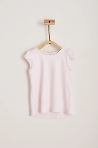 Pima Short Sleeve Flutter Top