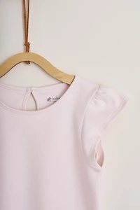 Pima Short Sleeve Flutter Top