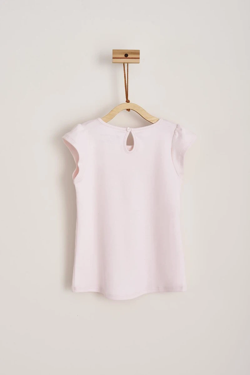 Pima Short Sleeve Flutter Top