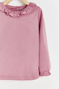 Pima Colors Ruffle Long Sleeve Top