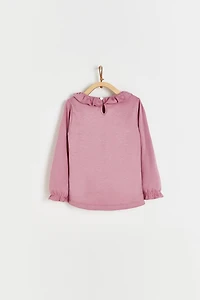 Pima Colors Ruffle Long Sleeve Top