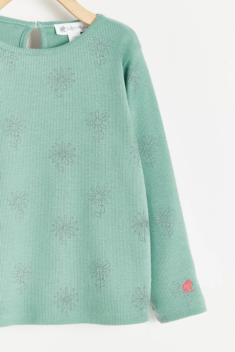 Tree Printed Long Sleeve Top