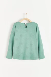 Tree Printed Long Sleeve Top