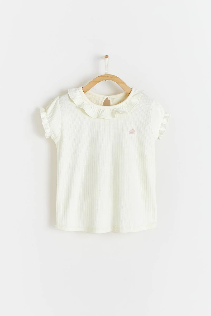Essentials Ruffle Short Sleeve Top