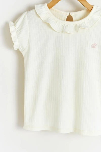 Essentials Ruffle Short Sleeve Top