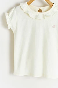 Essentials Ruffle Short Sleeve Top