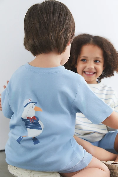 Seagull Print Short Sleeve Tee