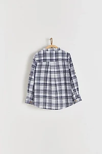 Linen Mandarin Collar Shirt