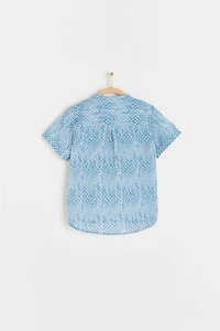 Afrika Mandarin Collar Short Sleeve Shirt