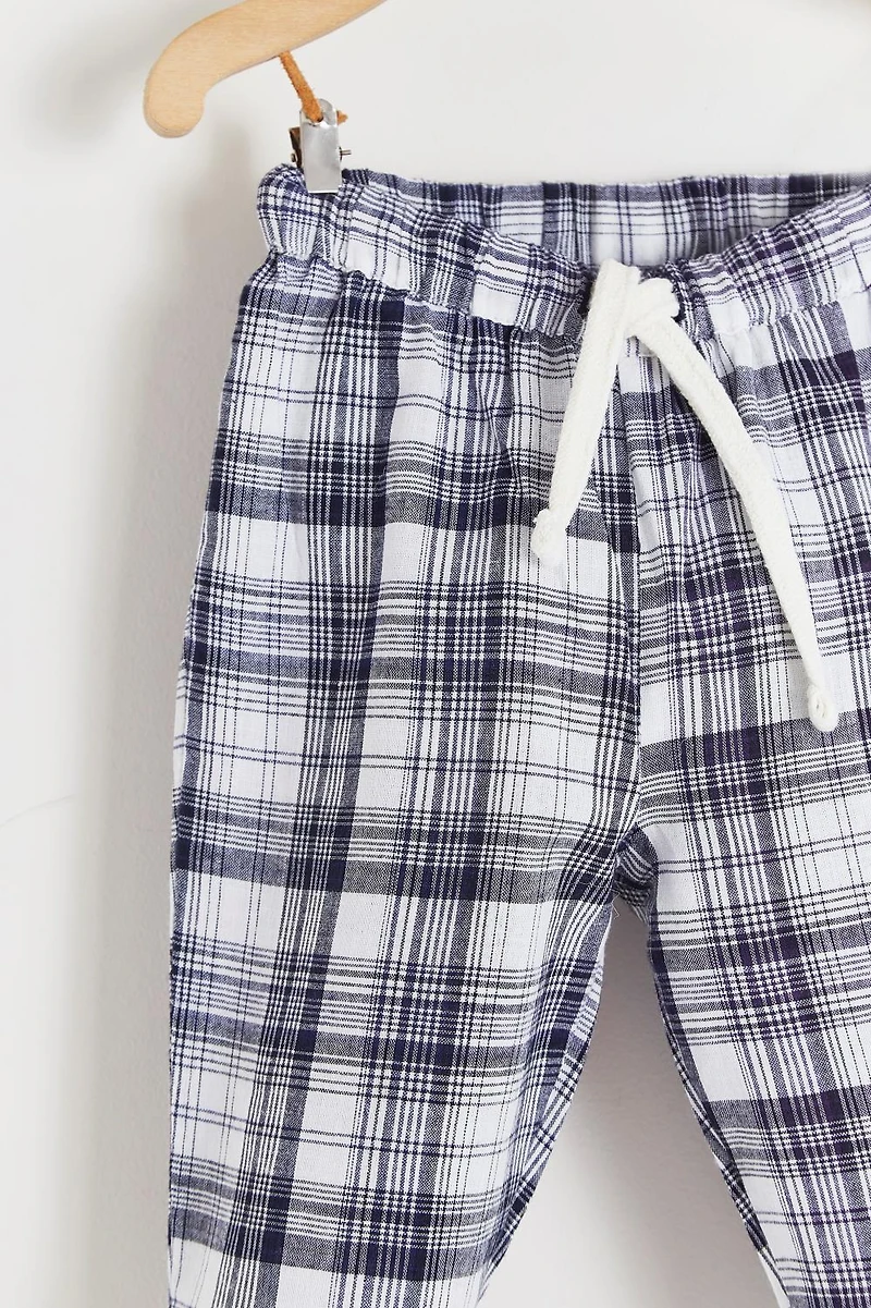 Linen Plaid Baby Pants
