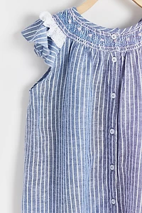 Rene Linen Smocking Dress