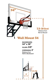 PROformance Wall Mount 54 Basketball System - Happy Backyards
