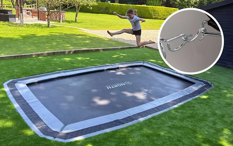 North Trampoline 10 x 17 In ground trampoline by Happy Backyards