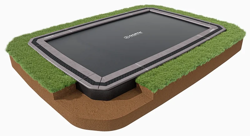 North Trampoline 10 x 17 In ground trampoline by Happy Backyards