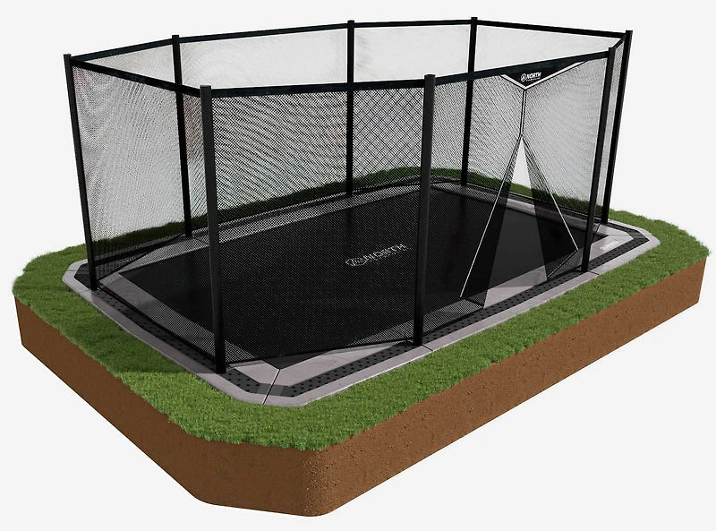 North Trampoline 10 x 17 In ground trampoline by Happy Backyards