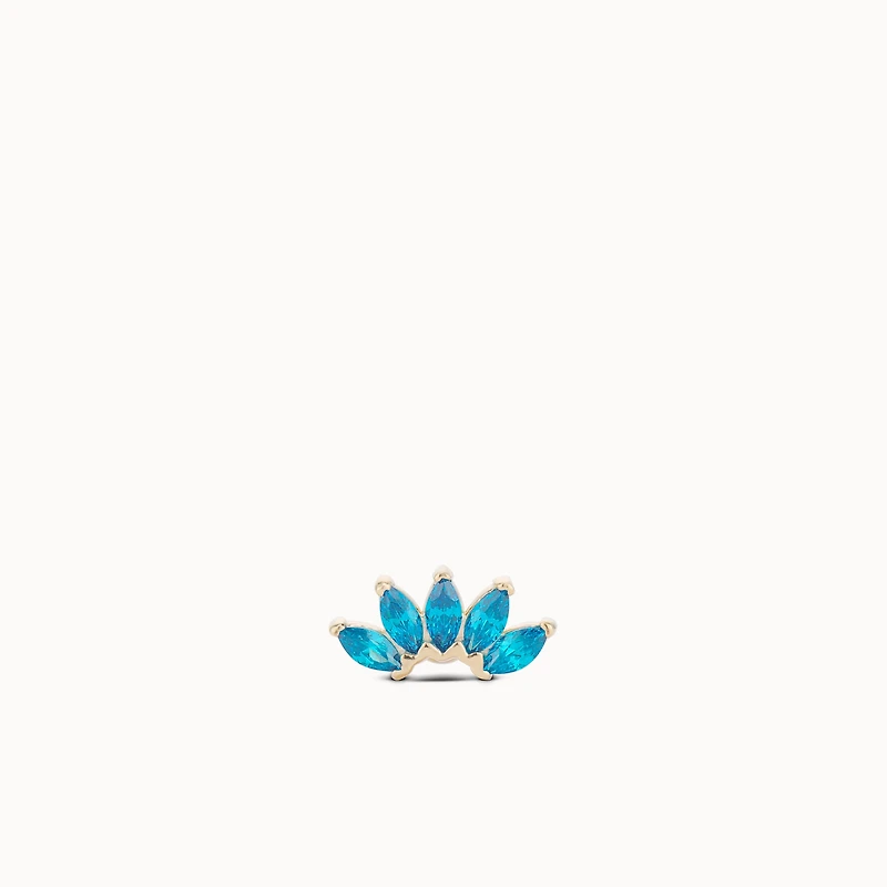 14k Blue Arch Marquis Flat Back Stud Hypoallergenic Earrings | Rowan