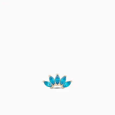 14k Blue Arch Marquis Flat Back Stud Hypoallergenic Earrings | Rowan