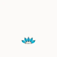 14k Blue Arch Marquis Flat Back Stud Hypoallergenic Earrings | Rowan