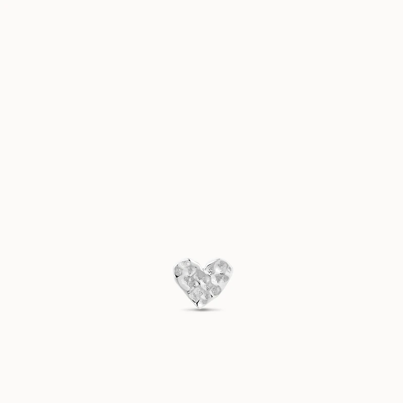 14k Hammered Heart Flat Back Stud Hypoallergenic Earrings | Rowan