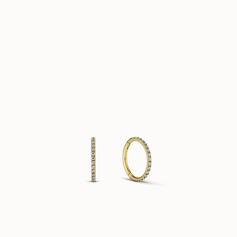 24k CZ Endless Hoop 10mm Hypoallergenic Earrings | Rowan