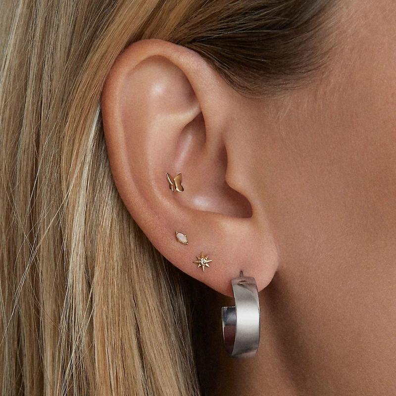 Flat Hoops 20mm Hypoallergenic Earrings | Rowan
