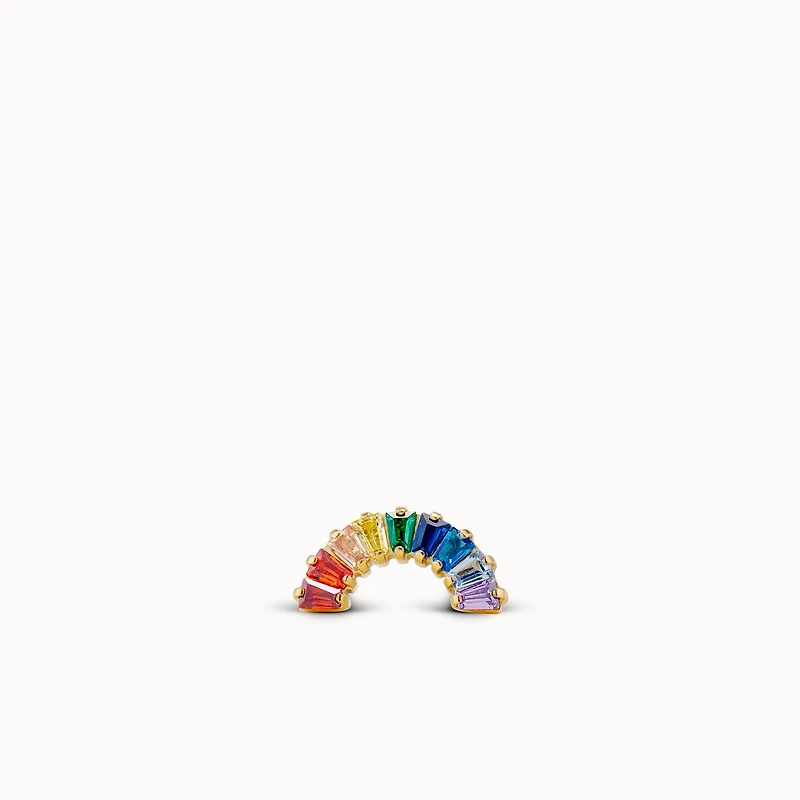 24k Titanium Rainbow Arch Flat Back Stud Hypoallergenic Earrings | Rowan