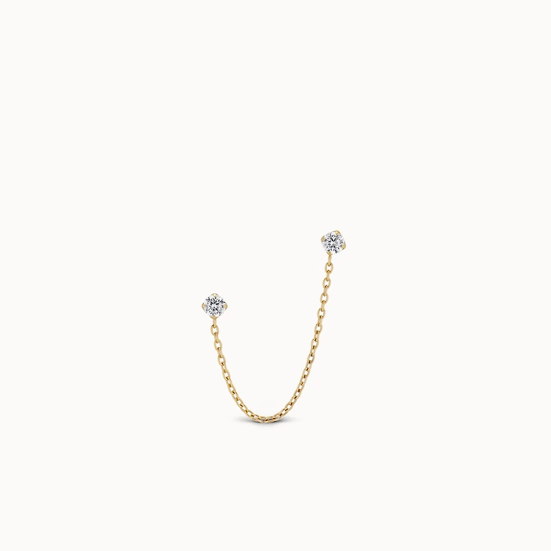 24k Titanium Double CZ Flat Back Stud Hypoallergenic Earrings | Rowan
