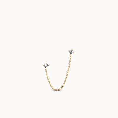 24k Titanium Double CZ Flat Back Stud Hypoallergenic Earrings | Rowan