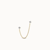 24k Titanium Double CZ Flat Back Stud Hypoallergenic Earrings | Rowan