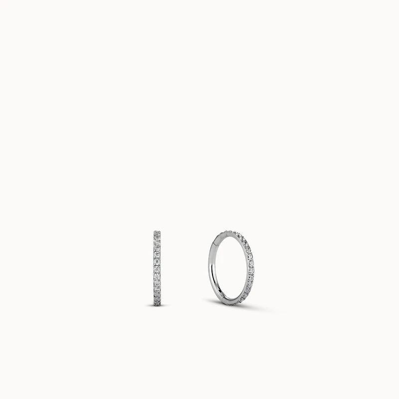 24k CZ Endless Hoop 10mm Hypoallergenic Earrings | Rowan