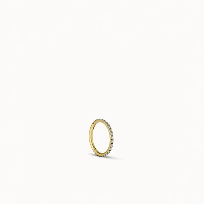 24k CZ Endless Hoop 10mm Hypoallergenic Earrings | Rowan