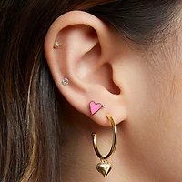 Love Charm Hoops Hypoallergenic Earrings | Rowan