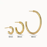 Tube Hoops 12mm Hypoallergenic Earrings | Rowan