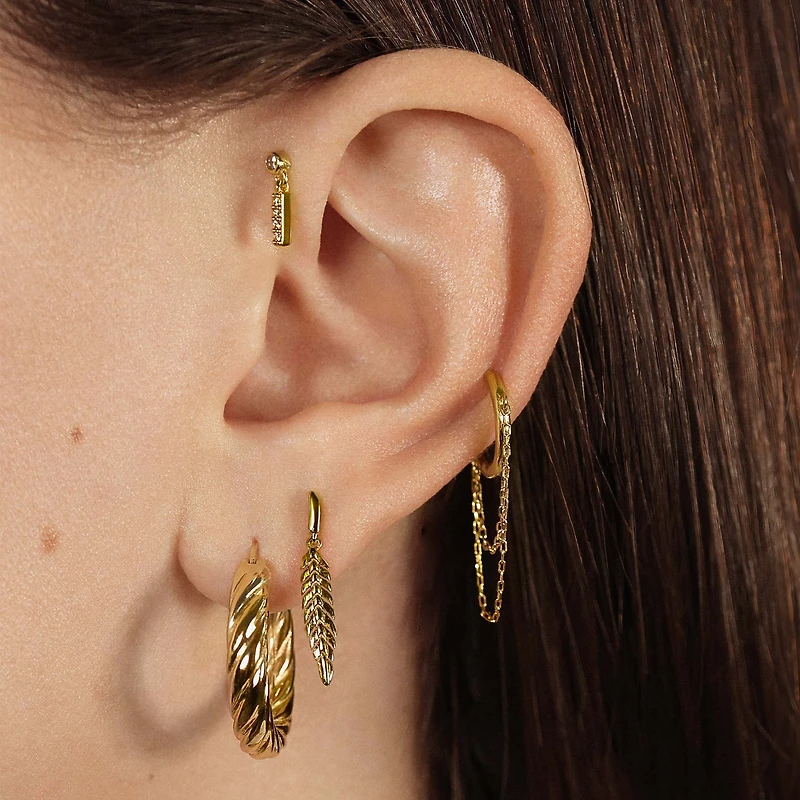 Chain Reaction Hoops Hypoallergenic Earrings | Rowan