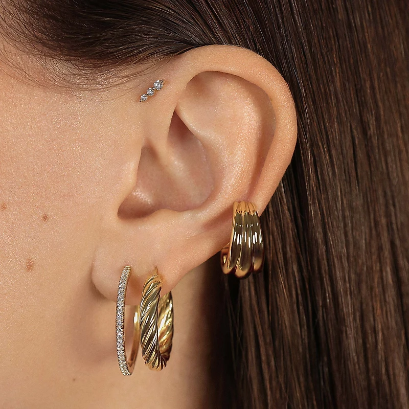 Shell Hoops Hypoallergenic Earrings | Rowan