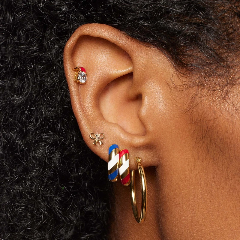 Candy Cane Huggies Hypoallergenic Earrings | Rowan