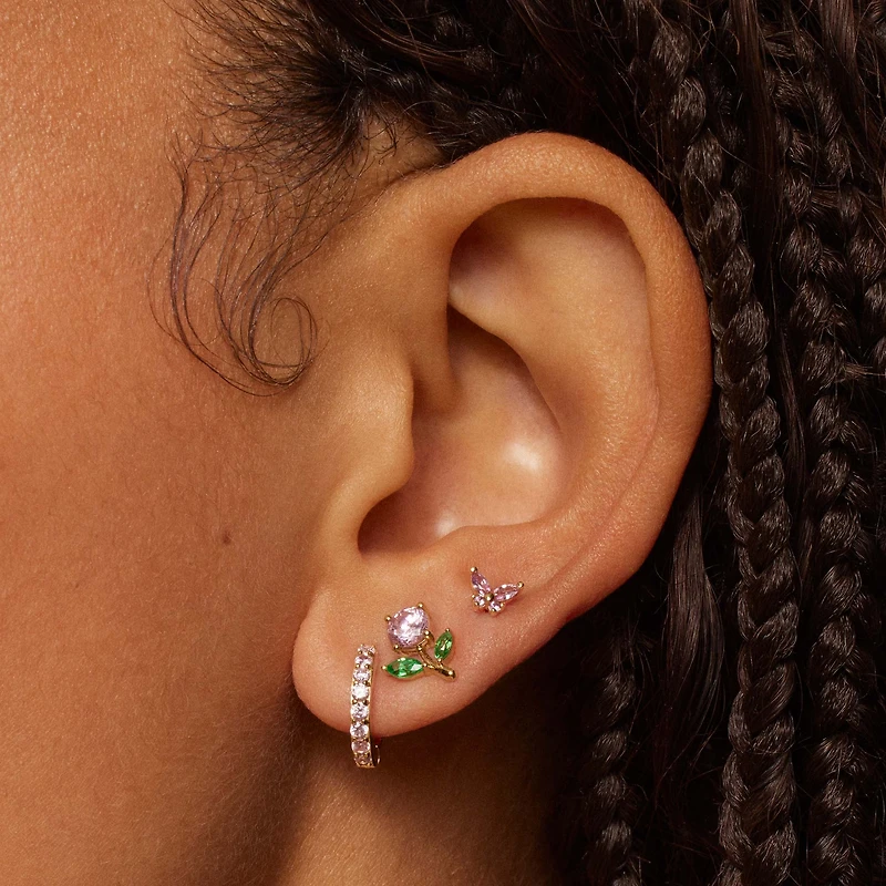 Rose Bud CZ Studs Hypoallergenic Earrings | Rowan