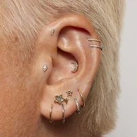 24k CZ Endless Hoop 10mm Hypoallergenic Earrings | Rowan