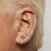 14k Hammered Star Flat Back Stud Hypoallergenic Earrings | Rowan