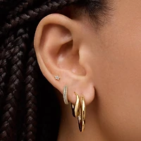 Pave CZ Huggies Hypoallergenic Earrings | Rowan