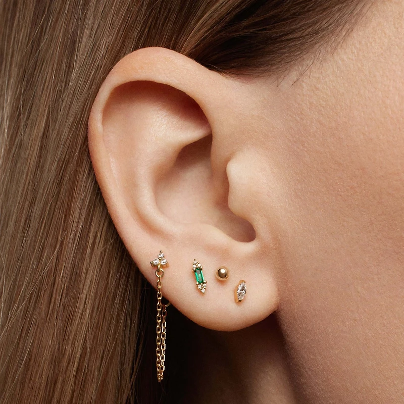 Trinity and Chain Hoop Hypoallergenic Earrings | Rowan