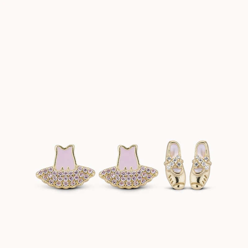 Ballet CZ Studs Set Hypoallergenic Earrings | Rowan