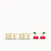 BFF Cherry Studs Set Hypoallergenic Earrings | Rowan