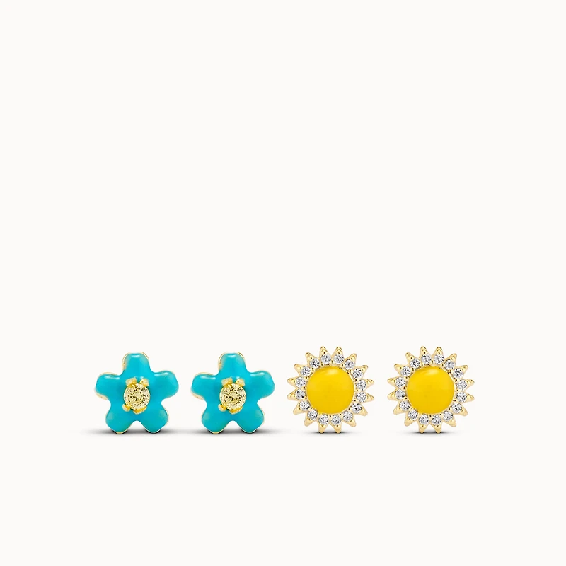 Blue Skies & Sunshine Studs Set Hypoallergenic Earrings | Rowan