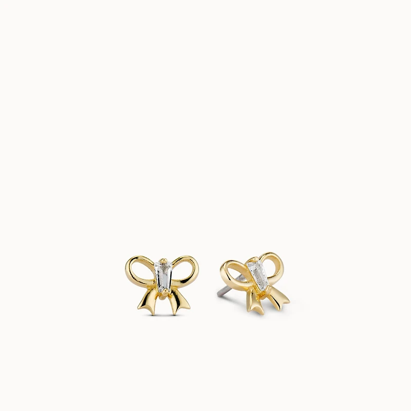 14k Wrap It With A Bow Flat Back Stud Hypoallergenic Earrings | Rowan