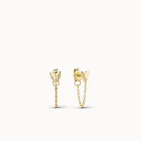Butterfly Chain Hoops Hypoallergenic Earrings | Rowan
